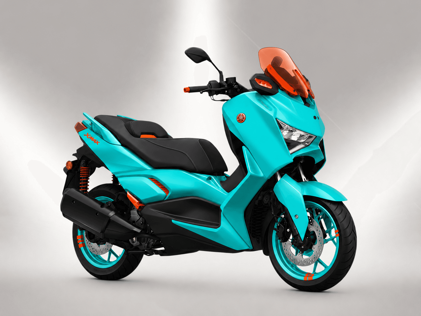 Custom turquoise Yamaha XMAX from the Lilu Rental Bali fleet