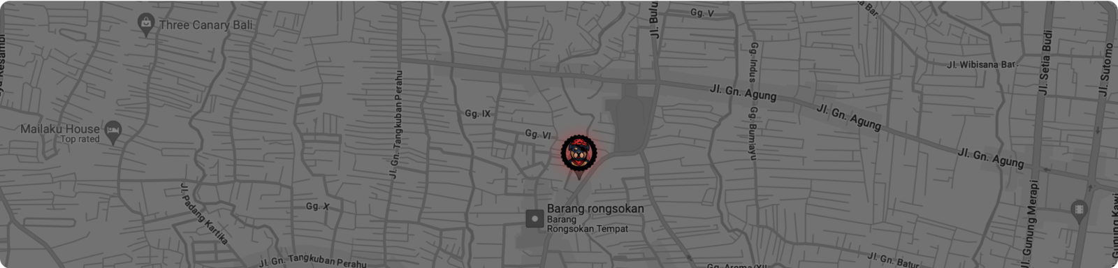 Lilu rental's place on the google map when you can rent a bike in Bali